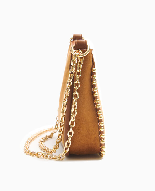Sac pochette avec chaînette et clous beige - Pimkie
