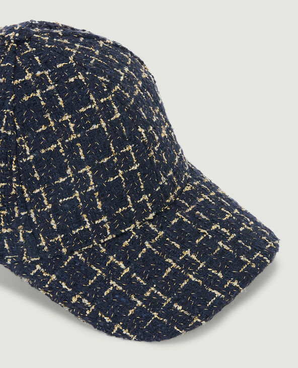 Casquette tweed et lurex bleu marine - Pimkie