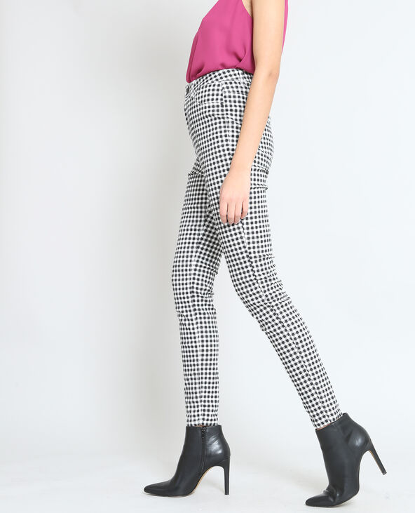 Pantalon skinny vichy blanc - Pimkie