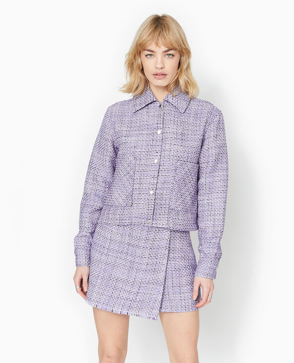 Veste droite en tweed lilas - Pimkie