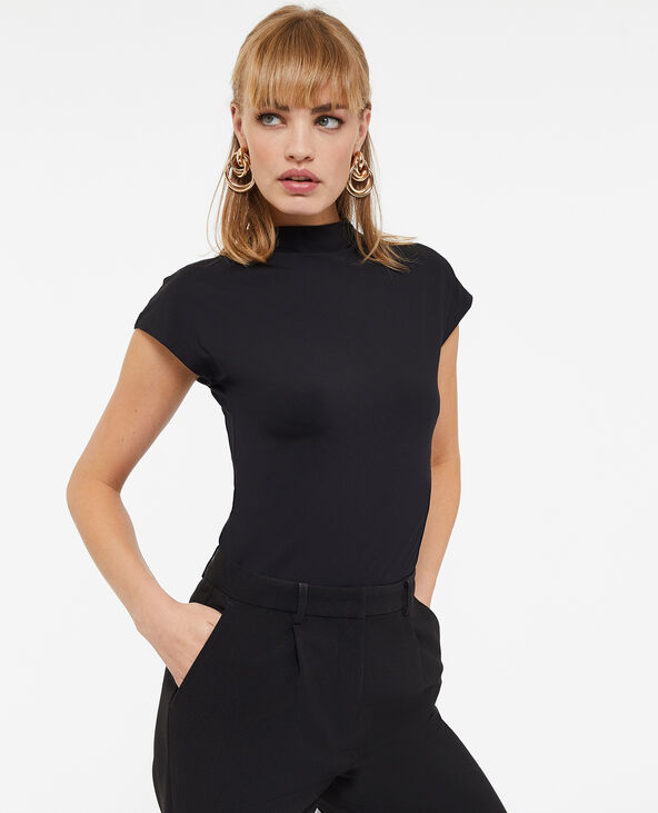 Top col montant en maille gainante noir - Pimkie