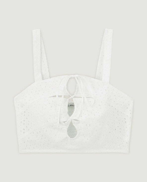 Top court broderie anglaise blanc - Pimkie