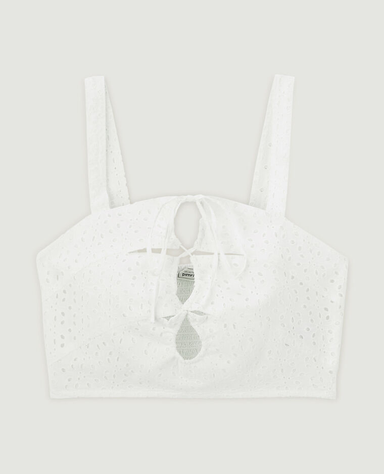 Top court broderie anglaise blanc - Pimkie