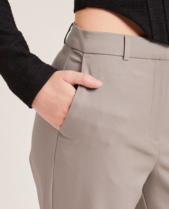 Pantalon droit à fentes taupe - Pimkie