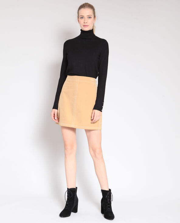 Jupe boutonnée beige - Pimkie