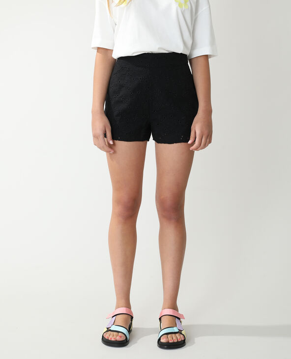 Short broderie anglaise noir - Pimkie