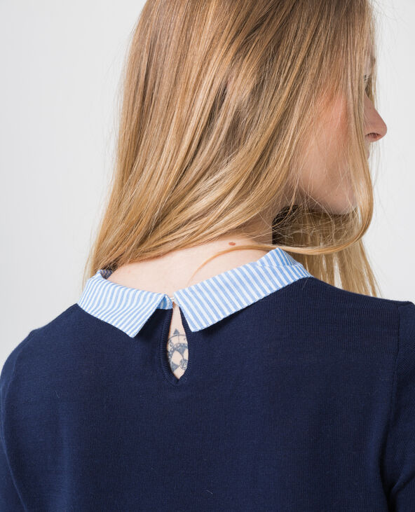 Pull chemise bleu marine - Pimkie