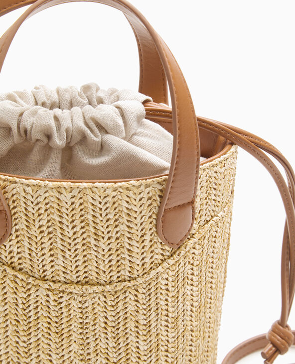 Sac seau en raphia beige - Pimkie