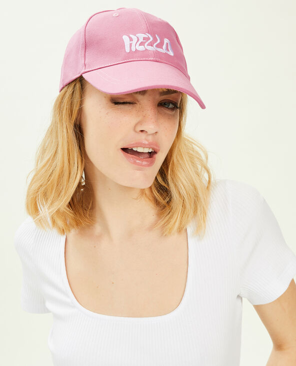 Casquette avec broderie rose - Pimkie