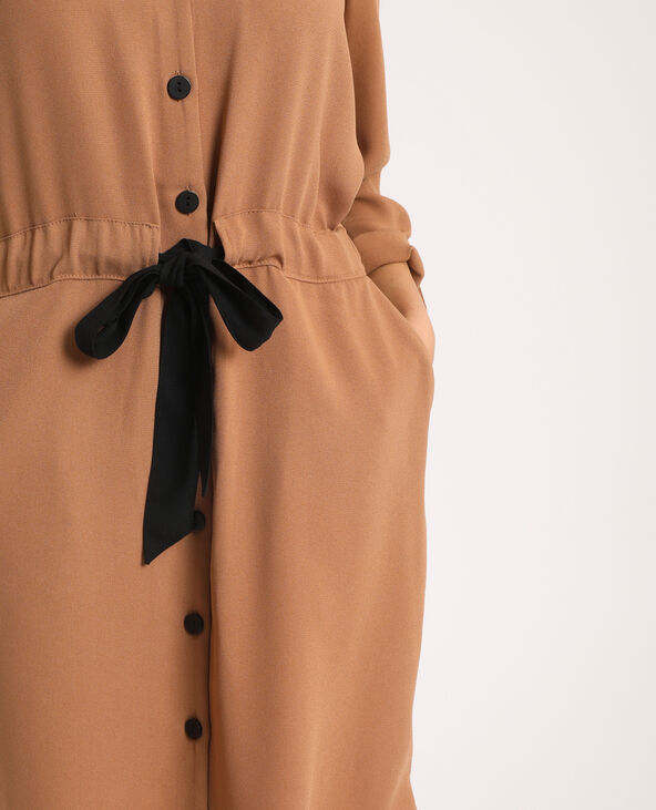 Robe ceinturée taupe - Pimkie
