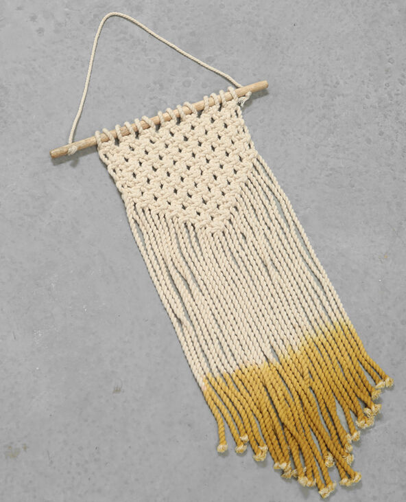 Mini tapisserie murale macramé bicolore jaune - Pimkie
