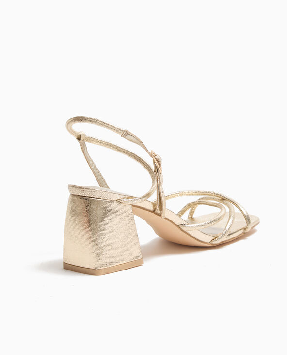Sandales à talons avec brides doré - Pimkie