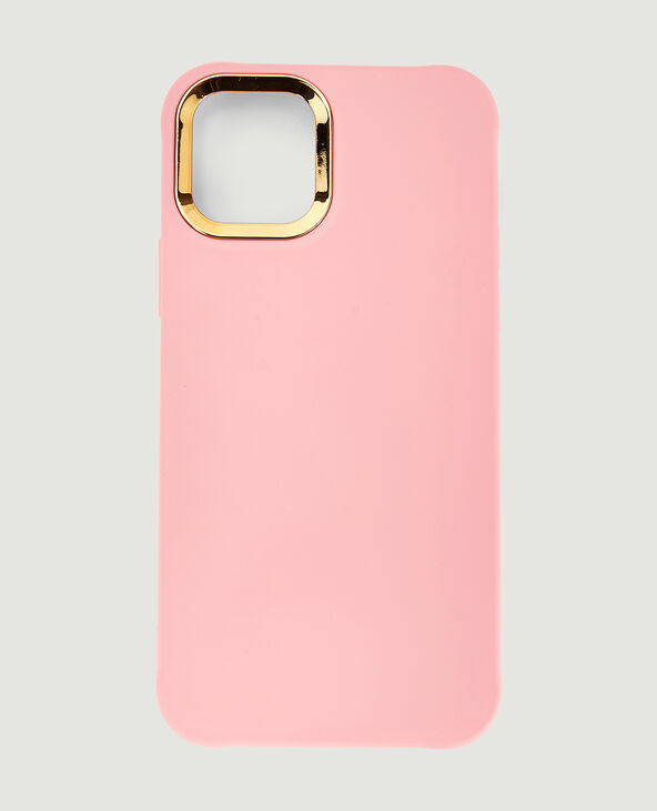 Coque iPhone contour doré rose - Pimkie