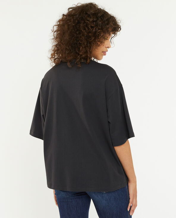 T-shirt oversize avec grand print devant gris foncé - Pimkie