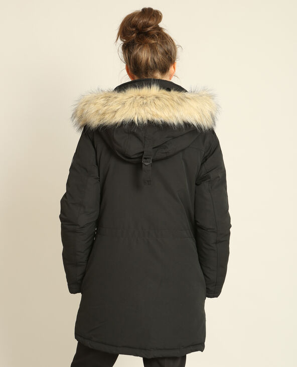 Longue parka imperméable noir - Pimkie