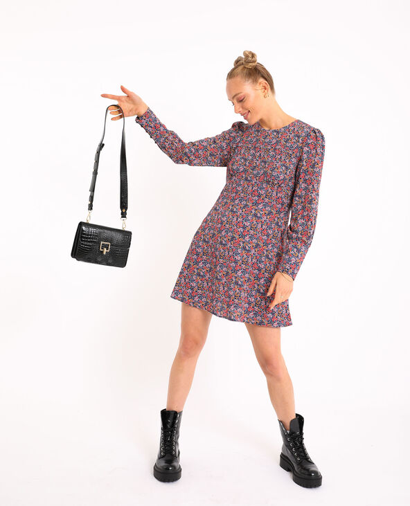 Petite robe à fleurs bleu foncé - Pimkie