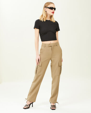 Pantalon cargo bas resserrables vert kaki - Pimkie