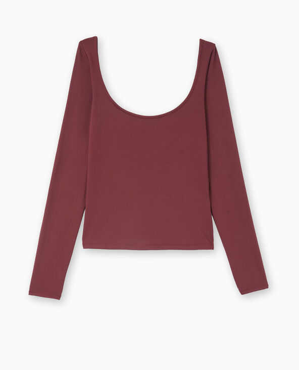 Top manches longues encolure danseuse bordeaux - Pimkie