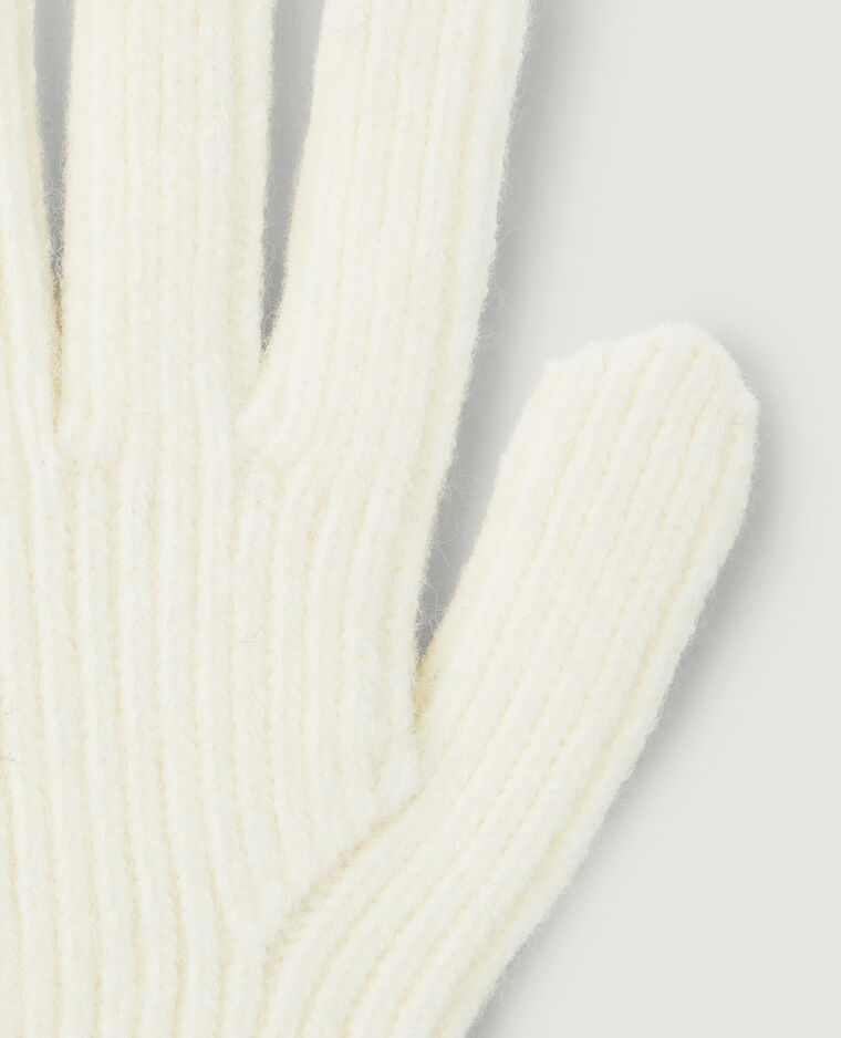 Gants avec ouvertures index et pouce blanc cassé - Pimkie