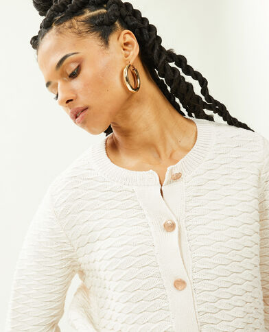 Gilet en maille reliéfée boutons marins blanc - Pimkie