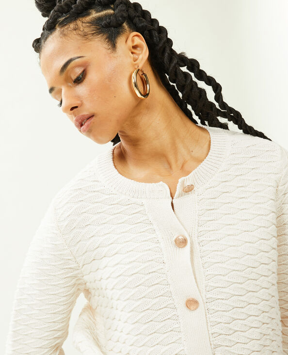 Gilet en maille reliéfée boutons marins blanc - Pimkie