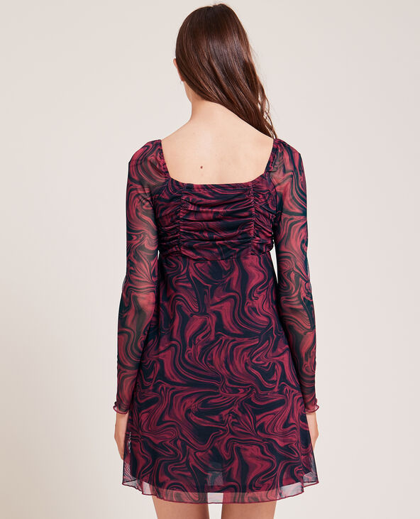Robe courte encolure carrée rouge - Pimkie