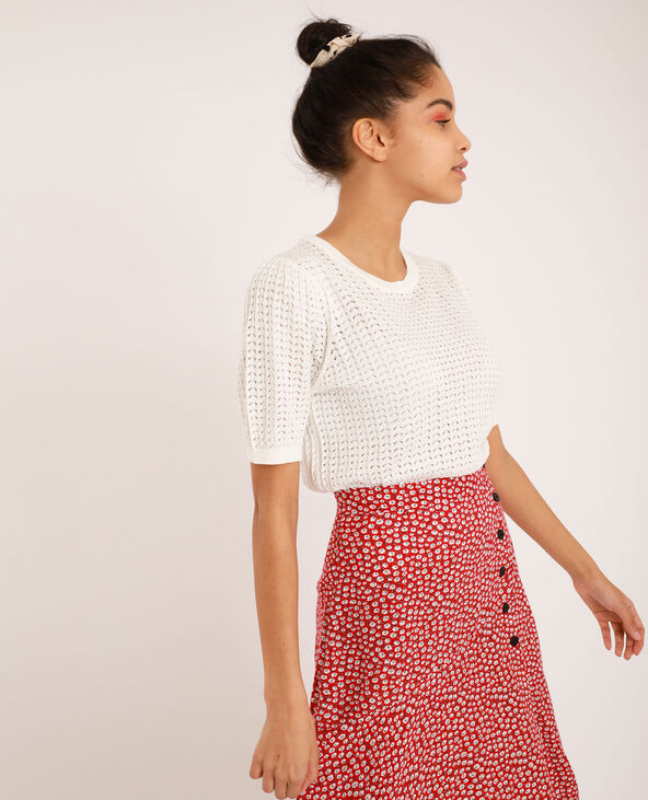 Pull à manches courtes blanc - Pimkie