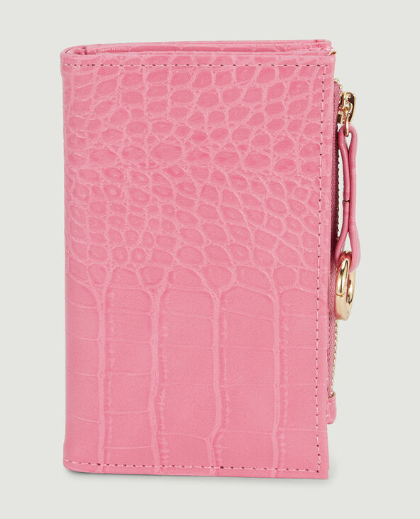 Portefeuille effet croco rose - Pimkie