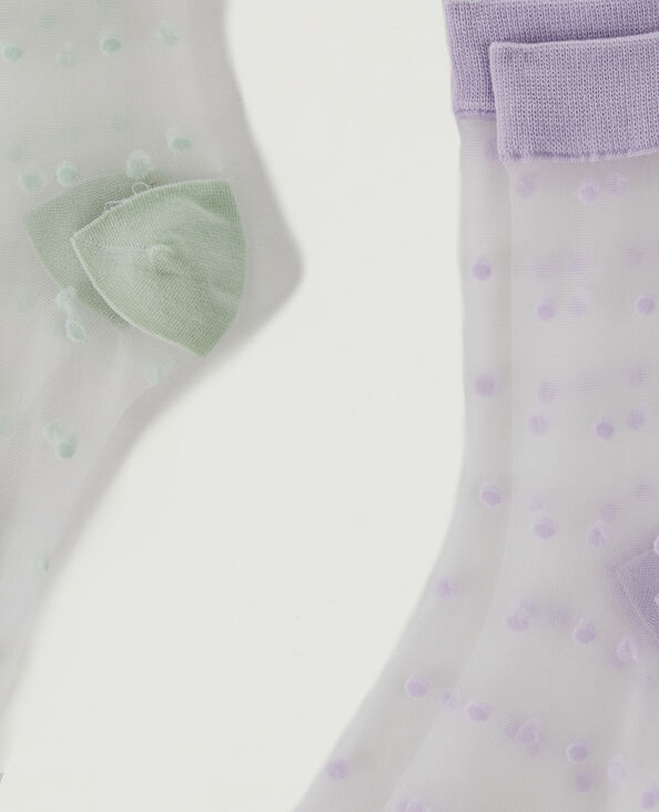 Lot de 2 paires de chaussettes plumetis violet - Pimkie