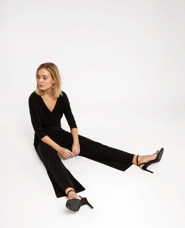 Combi-pantalon à col V noir - Pimkie