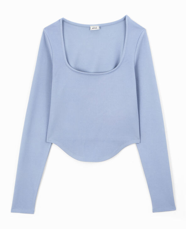 Top court manches longues bleu - Pimkie
