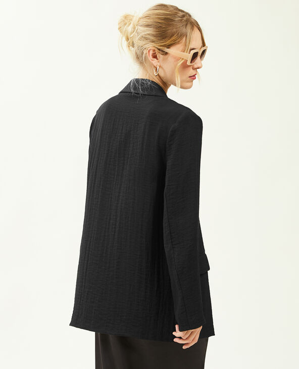 Veste blazer effet lin noir - Pimkie