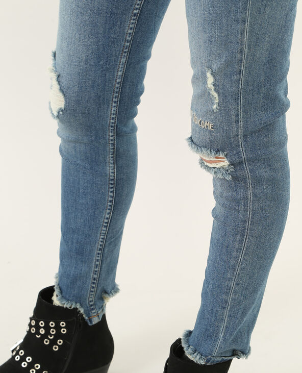 Jean skinny à message Jean stoned - Pimkie