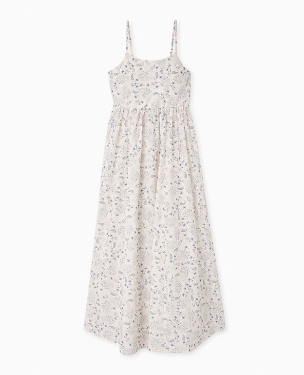 Robe longue à bretelles motif cachemire blanc - Pimkie