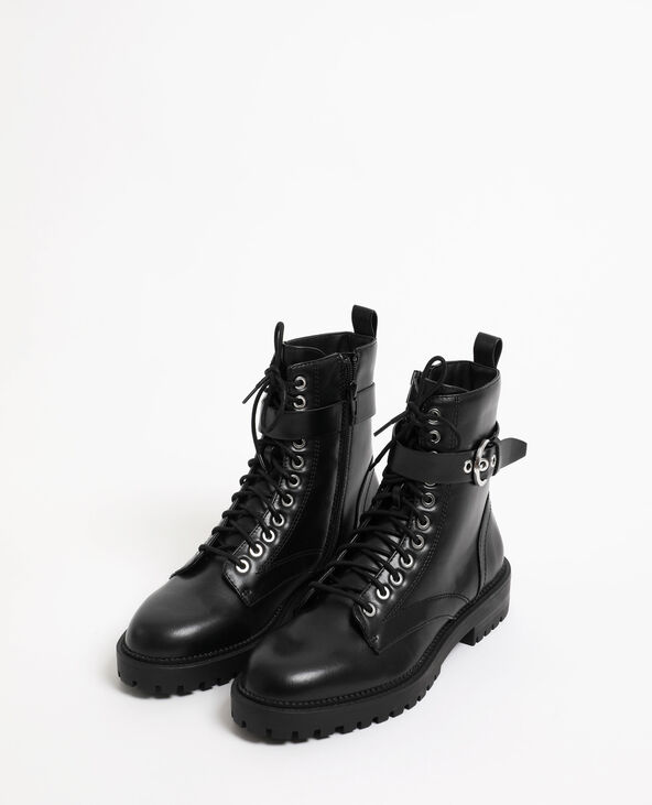 Boots à lacets noir - Pimkie