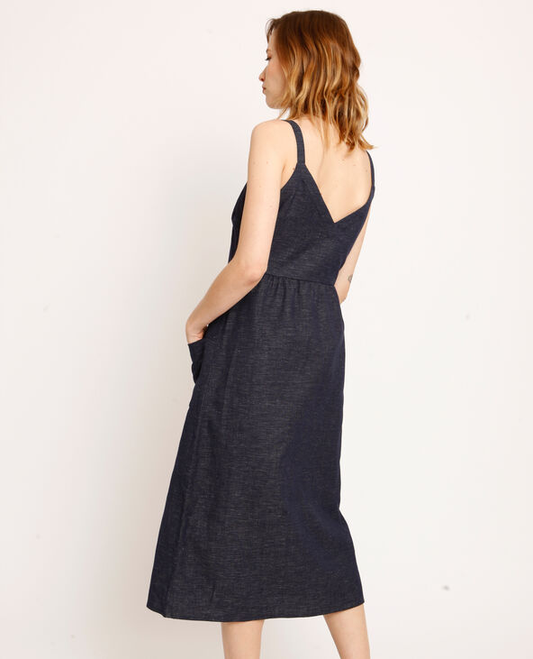 Robe longue boutonnée bleu - Pimkie