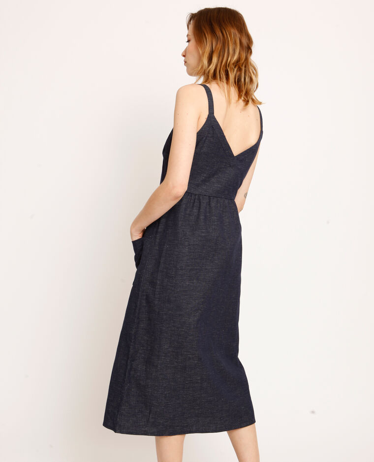 Robe longue boutonnée bleu - Pimkie