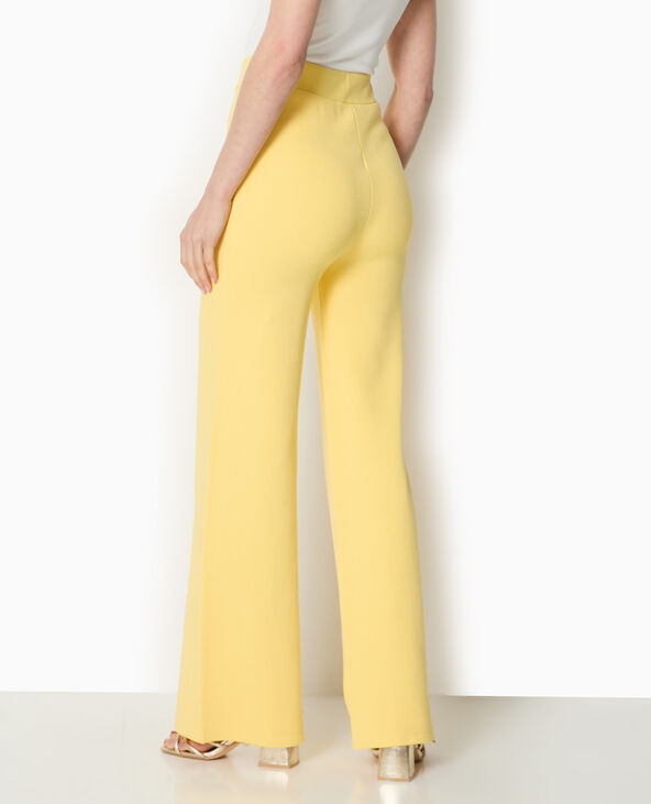 Pantalon droit en tricot jaune - Pimkie