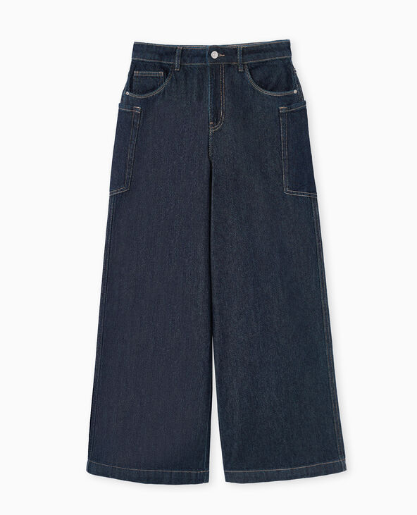 Jean wide avec poches côtés taille regular bleu - Pimkie