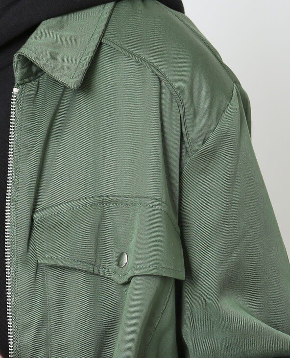 Veste fluide à poches vert foncé - Pimkie