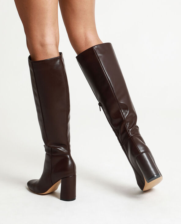 Botte marron talon femme clearance