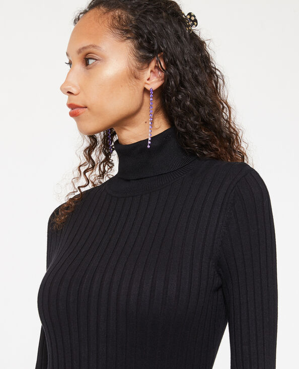 Robe longue moulante en maille côtelée noir - Pimkie