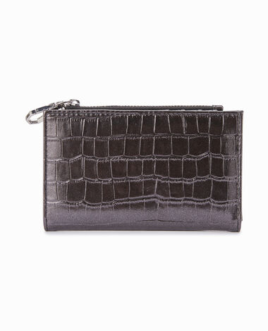 Porte-monnaie effet croco noir - Pimkie