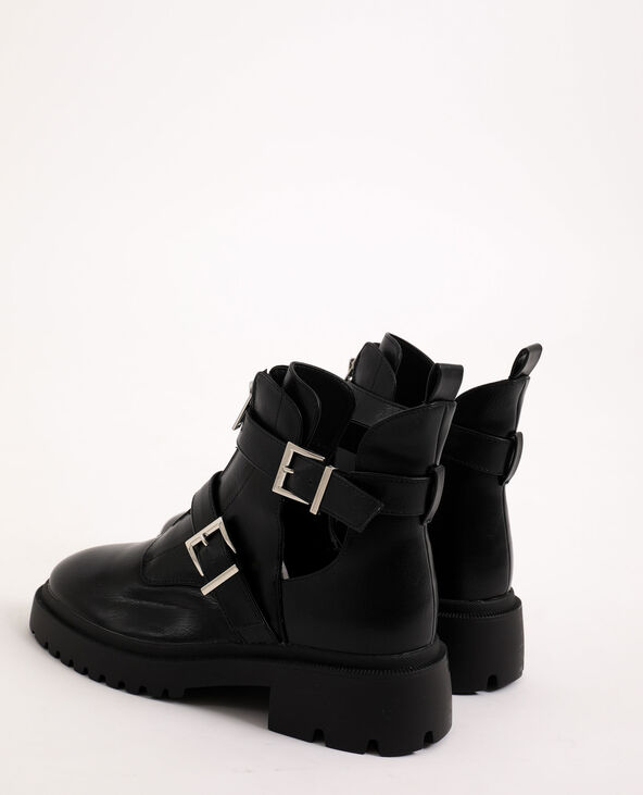 Boots noires boucles outlet