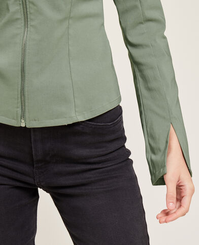 Chemise tailleur zippée vert kaki - Pimkie