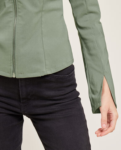 Chemise tailleur zippée vert kaki - Pimkie
