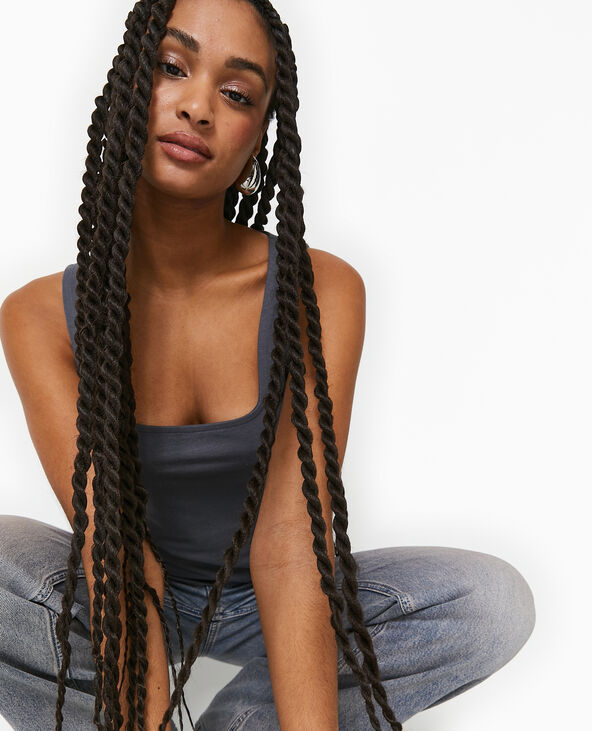 Débardeur stretch encolure carrée gris foncé - Pimkie