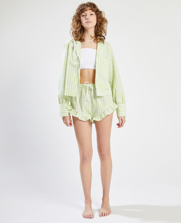 Short pyjama motif vichy vert - Pimkie
