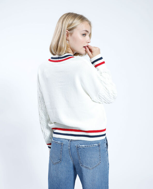 Gilet torsadé rayé blanc - Pimkie