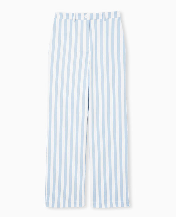 Pantalon droit taille haute avec rayures bleu - Pimkie